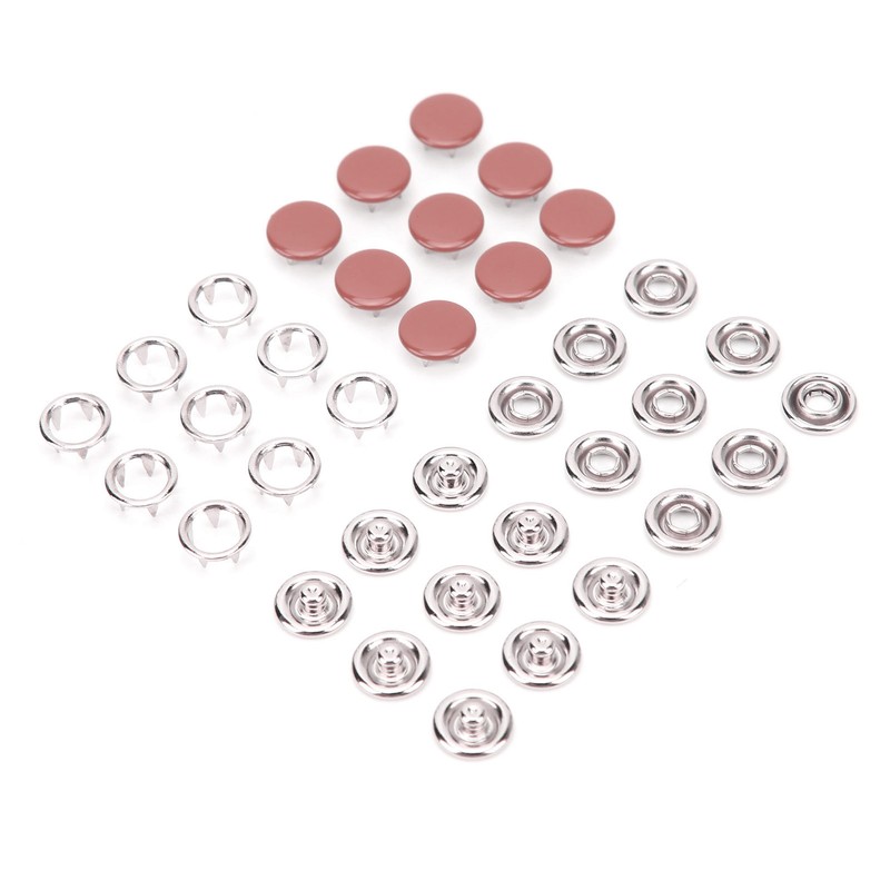 100 Set Snap Button Colorful Brass Prong Press Stud Sewing