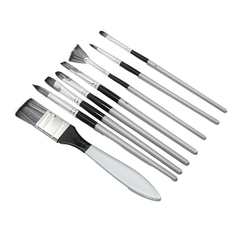 8Pcs Paint Brush Paintbrush Pen Soft Nylon Wool with Storage