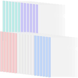 30Pcs Report Covers with Sliding Bar, 70 Sheet Capacity 8mm Clear Report Folder, for A4 and Letter Size Paper, Resume Covers Presentation Folders File Document Binder（Colored Sliding Bar）