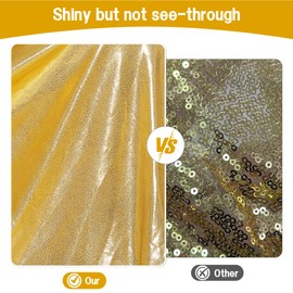Dominiburl Gold Sequin Tablecloth 90 x 132 inch Rectangle Sparkly Shimmer Fabric Non See-Through Heavy Duty Floor Length Table Cover for Weddings, Banquets, Parties & Formal Events