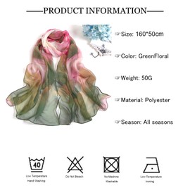 Geoxury Scarfs for Women Lightweight Floral Pattern Scarfs Fashion Scarves Elegant Sunscreen Shawls Wraps for Ladies