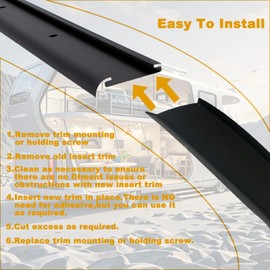 1" RV Vinyl Trim Molding Insert, 100FT RV Screw Cover Trim, Camper Trim Molding Exterior for Camper、Travel Trailer、Boat Gutter Corner Channel Outside Seam roof Edge Track(Black