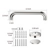 2 Pack 12 Inch Shower Grab Bar, ZUEXT Chrome Stainless