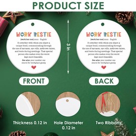 Coworkers Gifts for Women, Friend Christmas Ornaments - Christmas, Birthday Gifts for Coworkers, Friends, Colleagues, Friendship Work Bestie Gifts - Christmas Decorations Ceramic Ornaments