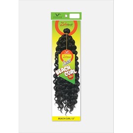 Vivica A Fox Zulu Braid Collection - 12 Inch Beach Curl Latch Hook Crochet Braid, 16 Strands (1-Pack, Mix and Match Colors), Color 4 Medium Dark Brown