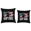 GSP Dad German Shorthaired Pointer USA Pride Throw Pillow