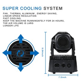 ZKYMZL 7x12W RGBW (4 in 1) LED Stage Lighting with 9/14 CH by DMX512 Control & Sound Activities - Moving Head Dj Lights for Parties Show Bar Wedding Disco KTV...