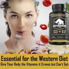 Vitamina D3 K2 Superdosing 90 Cápsulas Veganas Sabor Neutro Salud Ósea y Cardiovascular