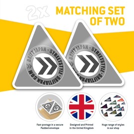2 x Triangle Stickers 7.5cm - BW - JDM Drift Japan Street Style Car Racing Fun Decals for Laptops,Tablets,Luggage,Scrap Booking,Fridges #40074