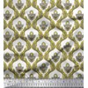 Soimoi Yellow Heavy Satin Fabric Paisley & Ogee Damask Printed
