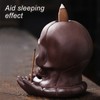 Backflow Incense Burner Purple Sands LED Light Skull Head Design