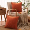 ANRODUO Pack of 2 Rust Chenille Throw Pillow Covers 18x18