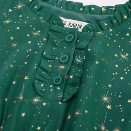 GRACE KARIN Dresses for Girls Size 10-12 Green Long Sleeve Fall Winter Party Casual Holiday Christmas Dress