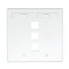Leviton 42080-3WP 3-Port Dual Gang QuickPort Wallplate with ID Windows,