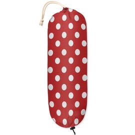 Red Polka Dot Plastic Bag Holder, Wall Mount Grocery Bag Holder for Plastic Bags, Reusable Shopping Bag Storage Organizer Trash Bag Dispenser for Home Kitchen Decor