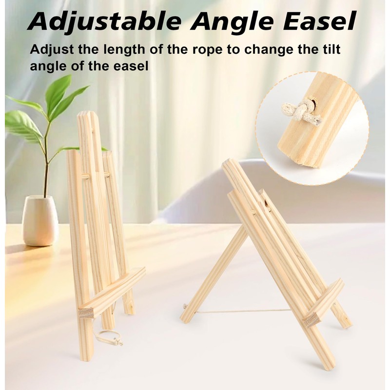 2 Pack Mini Easel Stand 19x28CM Adjustable Tabletop Easel Art