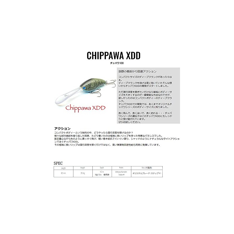 Nishine Lure Works Chippawa XDD Ghost Shad