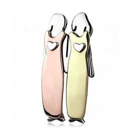 Soumimi 2 Sisters Brooch Pins, Jewelry for Sister, Best Friends Brooches, Birthday Motfer's Day Jewelry for BFF Mom Nana Daughters