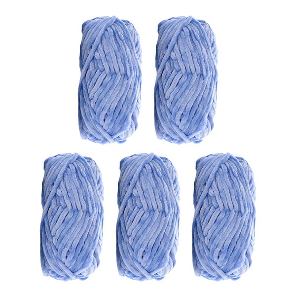 5 Pack Super Soft Chenille Velvet Yarn Knitting Wool Thick
