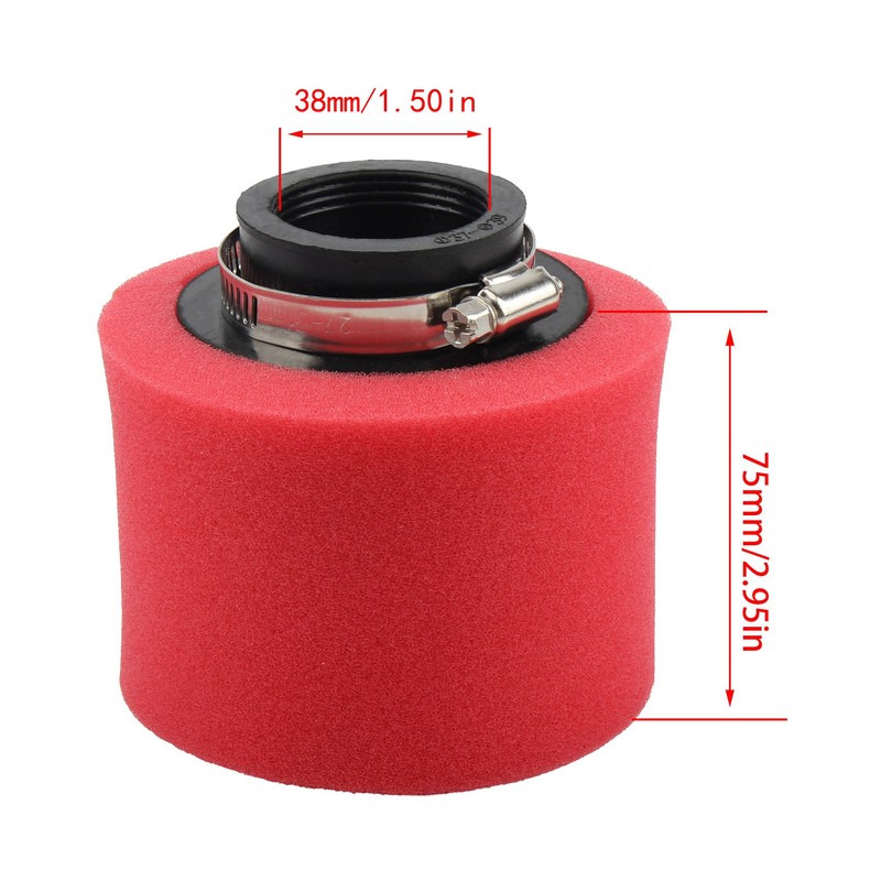 ABCERRSI 38mm Foam Red Air Filter Compatible with 4 stroke