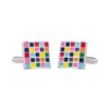Multi Colour Cufflinks for Men Square Checkerboard Cufflink by Onyx