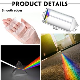 SiliFine 30 Packs Clear Triangular Prism 2.5 inch Optical Glass Triple Prisms for Photo Photography School Classroom Teaching Light Spectrum Physics Optics Set