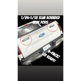 Unbranded 1/24 1/18 *WIDE* LED READY SLIM STYLE SINGLE LIGHT PODS POLICE MODEL CAR 4 PACK