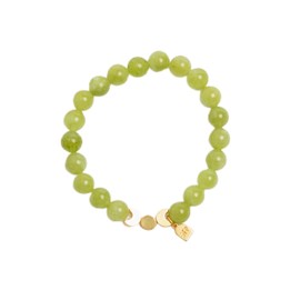 Freshly Picked Beaded August Birthstone Bracelet 8", Semi-Precious Stone Bead, for Women, Mama Gifts (Peridot)