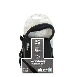 Alcott Wanderer Retractable Leash, Small, Black