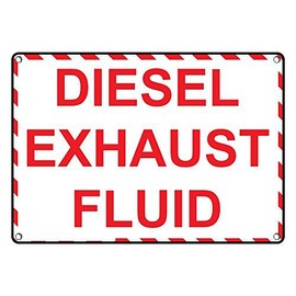Weatherproof Plastic Diesel Exhaust Fluid Sign with English Text