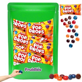 Fruidles Pop Drops With Chewy Roll Center, Party Favor, 2.25 oz Bag (6-Pack)