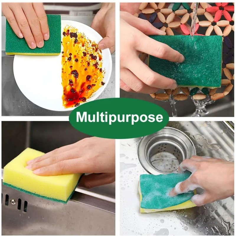 10 Pack Heavy Duty Kitchen Cleaning Sponges, Non-Scratch for Dish
