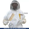 Jawadis USA White Heavy Cotton Beekeeper Jacket with Removable Veil