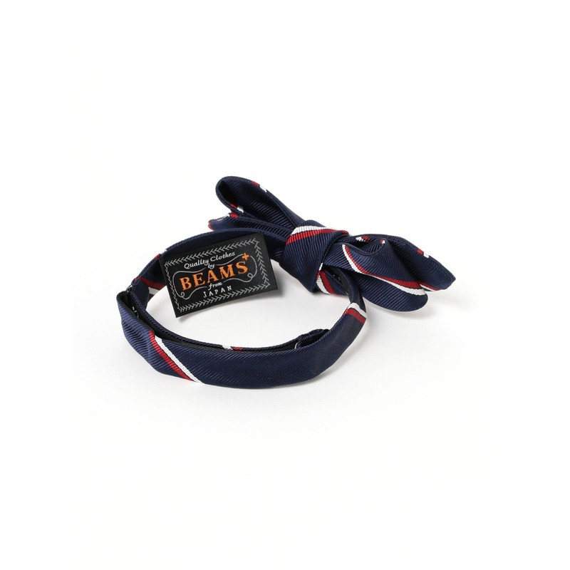 Beams Plus Men's Necktie, Wide Regimental Bowtie, navy