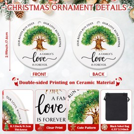 Vercraft 20 Pcs Family Reunion Gifts Family Christmas Ornament Family's Love Ornament Ceramic Pendants Family Reunion Favors Family Reunion Decorations for Family Members Grandparent