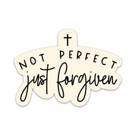 Christian Bible Verse Sticker Not Perfect Just Forgiven Sticker Church Jesus Religious Faith Based Scripture Forgiveness Waterproof Vinyl Stickers for Water Bottle Decals Gifts for Women Men Kids
