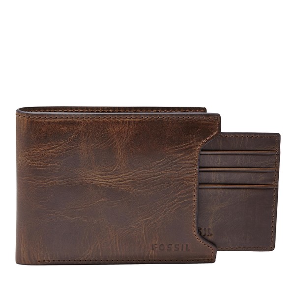 Fossil Fossil Men's Derrick Leather Bifold Sliding 2-in-1 with Removable