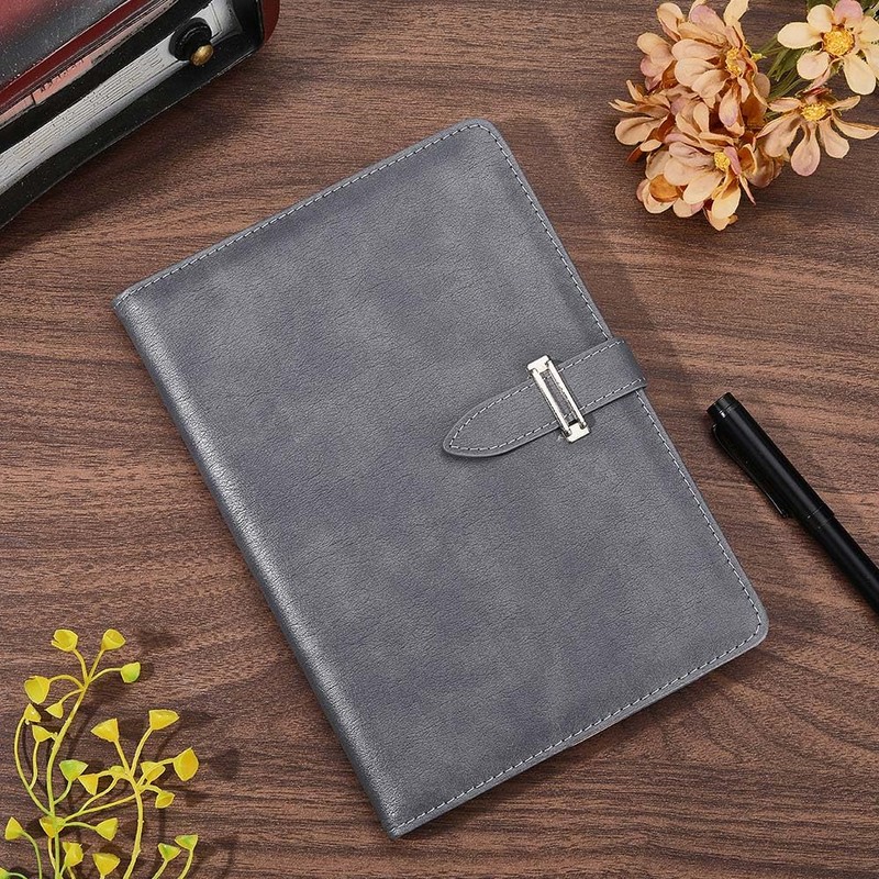 craspire A5 Leather Notebook Cover Grey Waterproof Envelope Folder Refillable