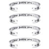 Sllaiss 4 Pcs Inspirational Bracelets Stainless Steel Cuff Bangle Bracelet