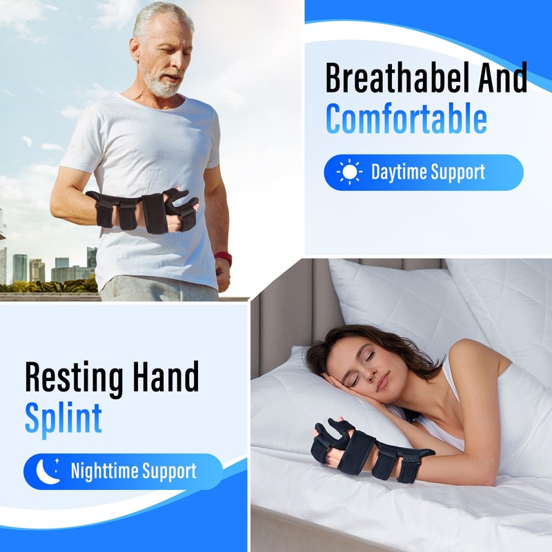 Resting Hand Splint with Finger Separators - Hand Brace for