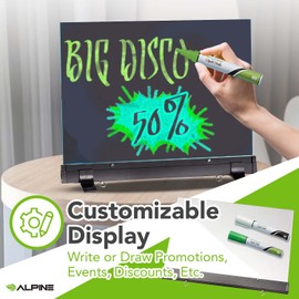 Alpine Industries LED Flashing Eraseable Message Board with Acrylic Writing Panel and Stand (12" x 16")
