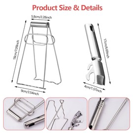 Retriever Tongs Clip, 2 Pieces Stainless Steel Bowl Clip Tongs for Hot Air Fryer Tongs Stainless Steel Non-Slip Anti-Hot Dish Gripper, Anti-scald Clip for Moving Plate Tray Pot (Silver)