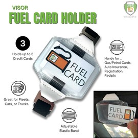 5 Pack - Heavy Duty Visor Fuel Card Holder with Clear Vinyl Pocket - Truck & Car Accessories for Interior - Drivers License, Auto Insurance Card & Fleet Vehicle Gas Log Storage - Specialist ID (Black)