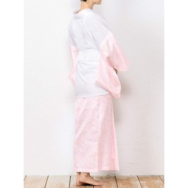 Kyoetsu Two-Part Washable Han Juban with Half Collar, Without Crest for Women, Pink/coat removal available