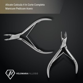 Alicate Cuticula 4 Pulgadas Corte Completo Pedicure Acero Inoxidable Profesional Plateado Uñas Salon Belleza Spa Estetica