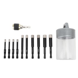Diamond Drill Bits Set Hex Shank Diamond Hole Saw Kit with Storage Bottle for Granite Ceramic Marble Tile Stone Glass Porcelain Cement Hard Materials