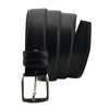 Conte Massimo Men's Genuine Leather Belt with Stitching, black
