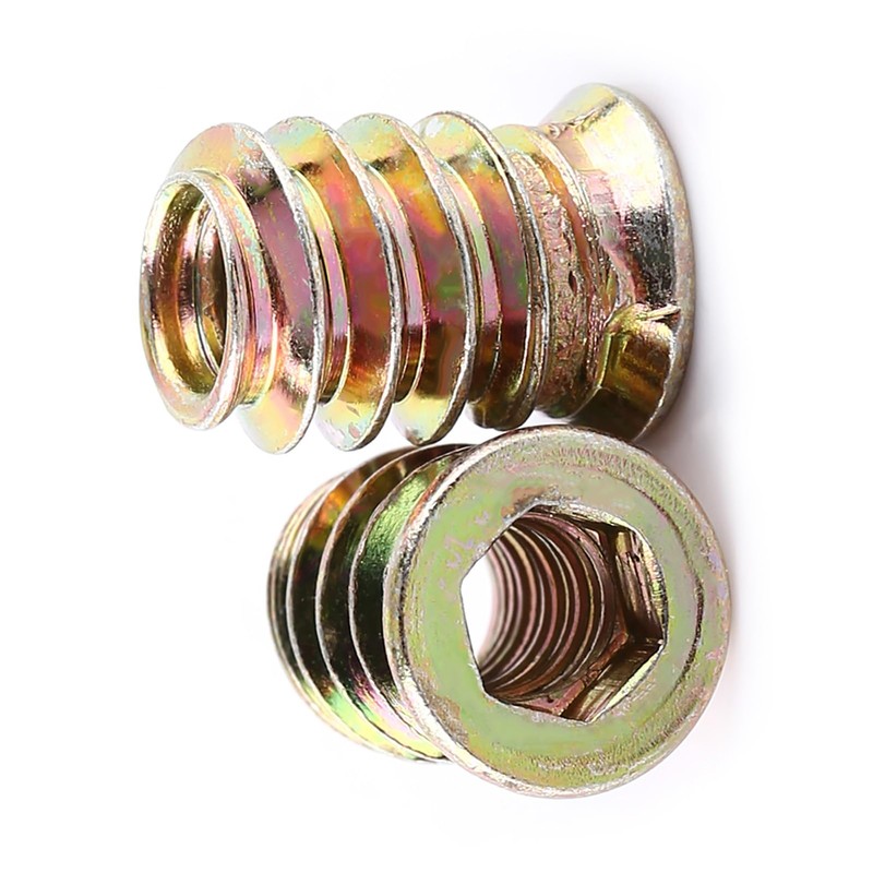 Haosie Threaded Inserts, 20PCS M6*15mm Zinc Plated Carbon Steel Hex