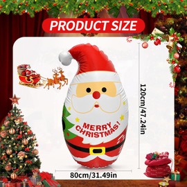 Gukasxi Christmas Inflatable Santa Claus Outdoor Decoration Novelty Blow Up Santa Tumbler Decorations for Winter Indoor Outdoor Yard Decorations Xmas Photo Props (4FT)
