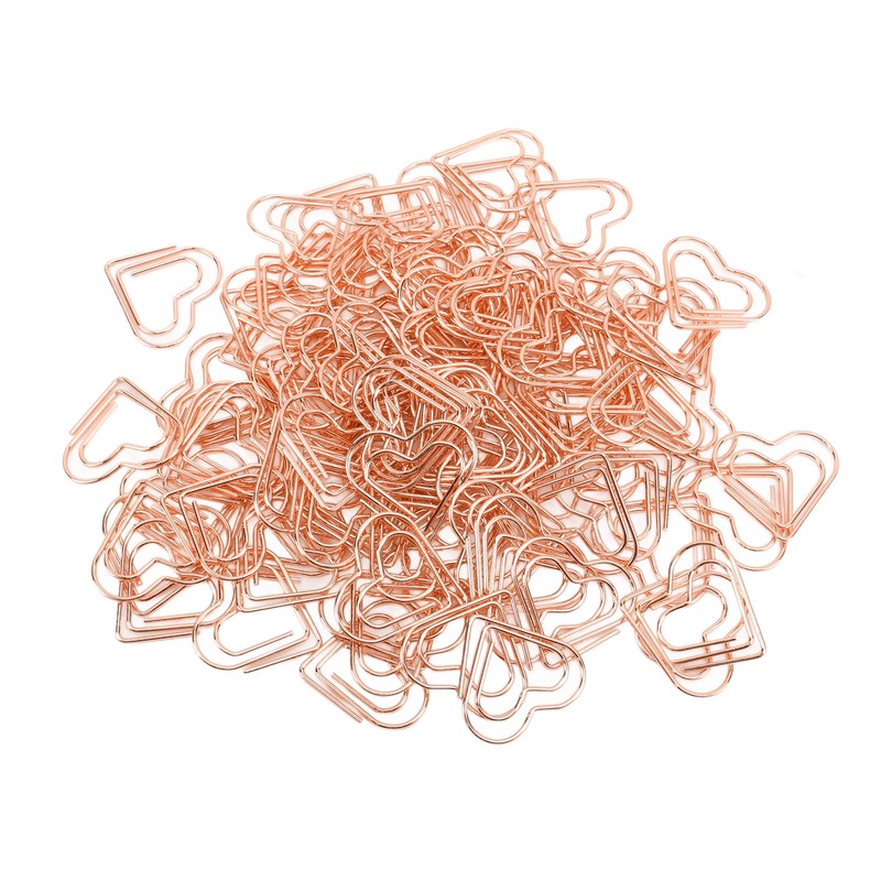 100pcs Heart Shape Paper Clips Cute Metal Paper Clips Portable